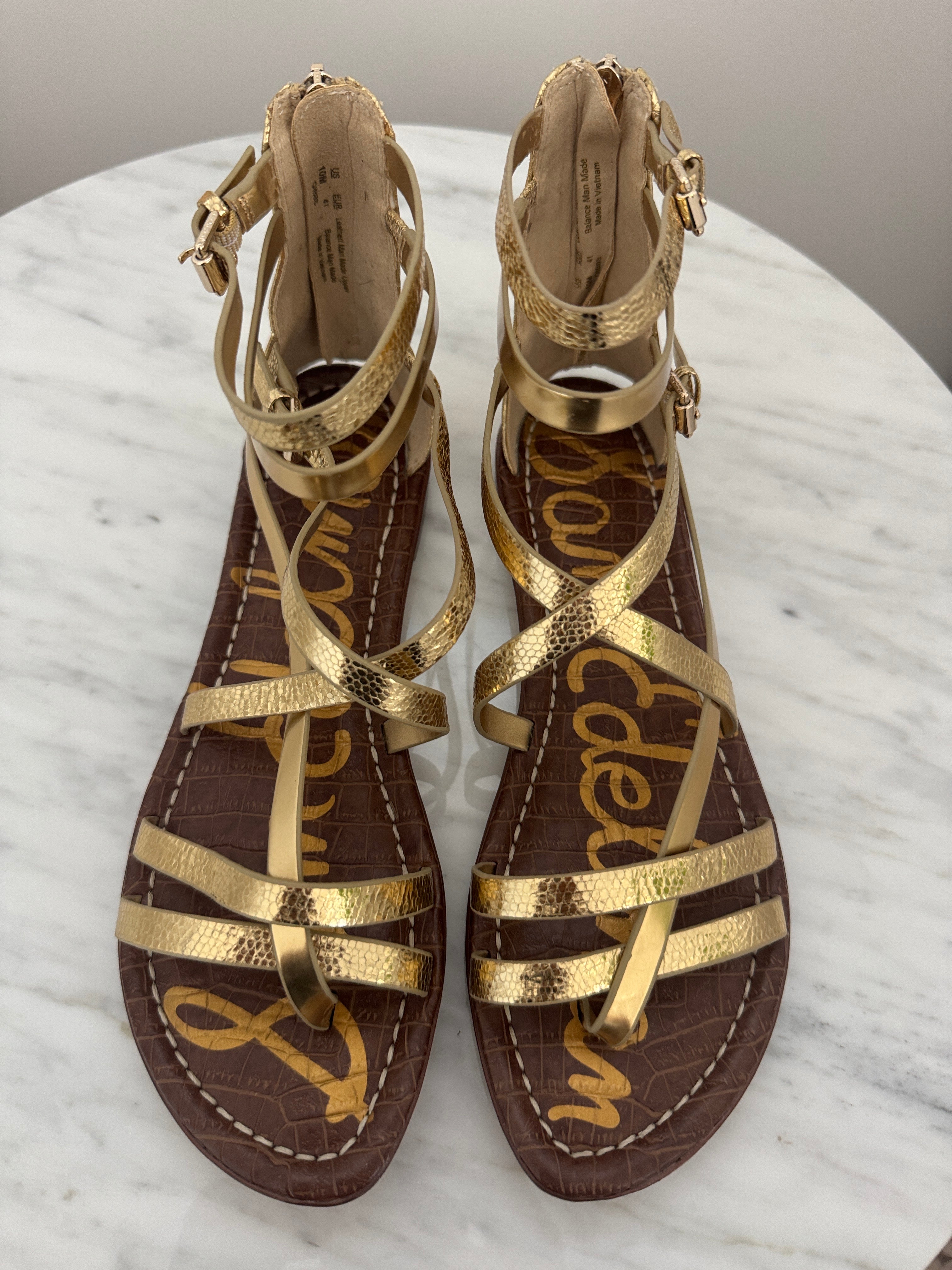 Sam Edelman Gibbs Gold Metallic Sandal