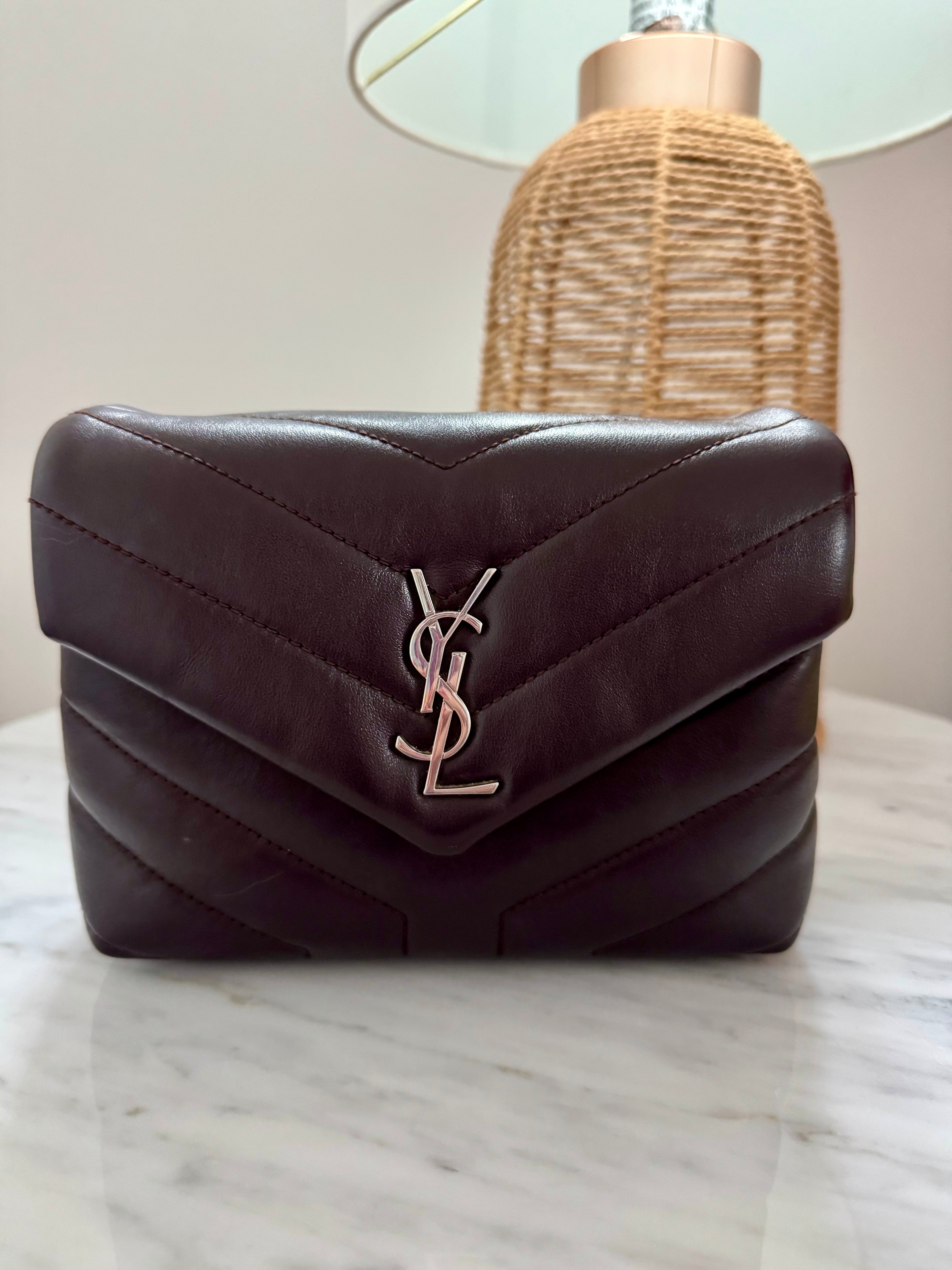 Saint Laurent Calfskin Y Quilted Monogram Toy LouLou Crossbody Bag